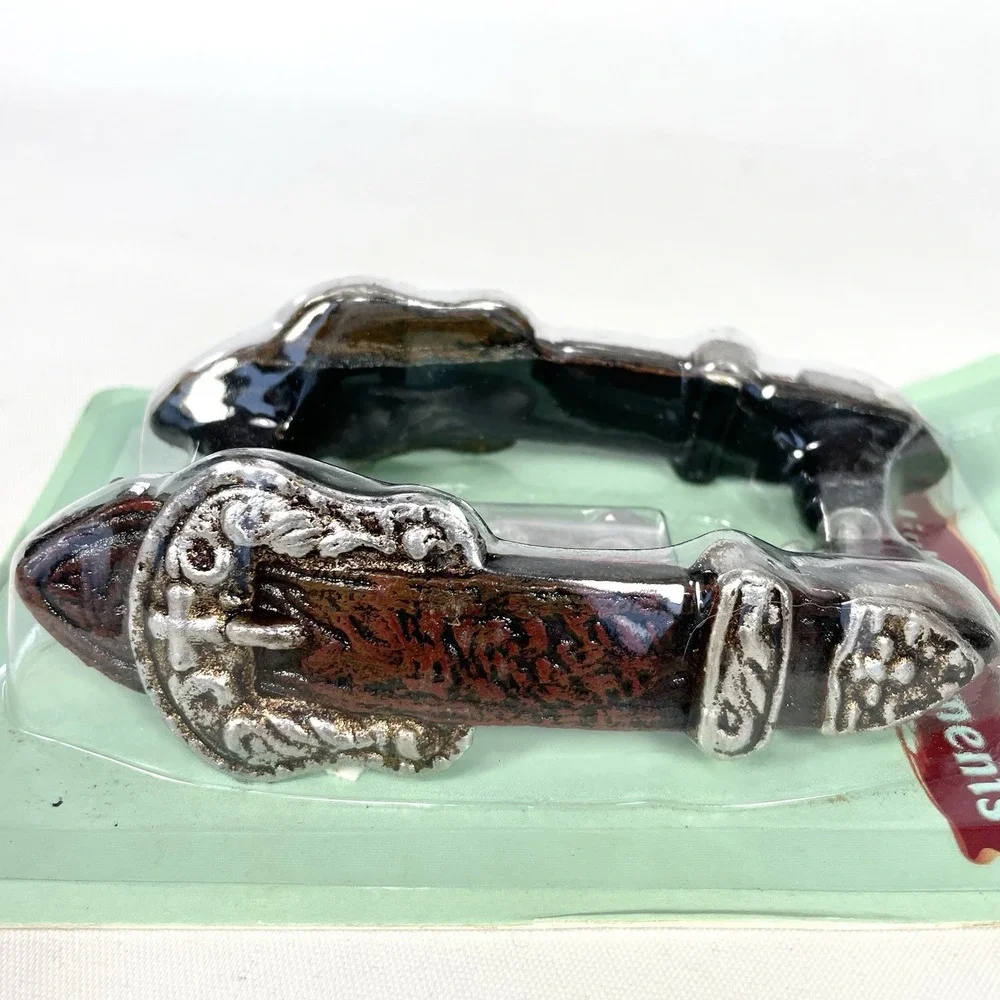 Western‎ Belt Buckle Drawer Pull Handles Rustic Cast Iron Cabinet Pull Set 2